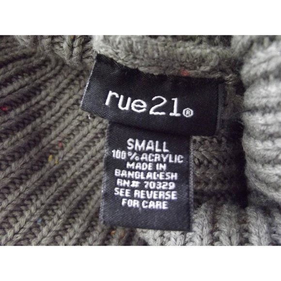 Rue 21 Sweater Size Small Gray Acrylic Speckled Cowl Turtleneck long tunic - Picture 3 of 9